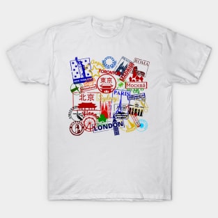 City Passport Stamps T-Shirt